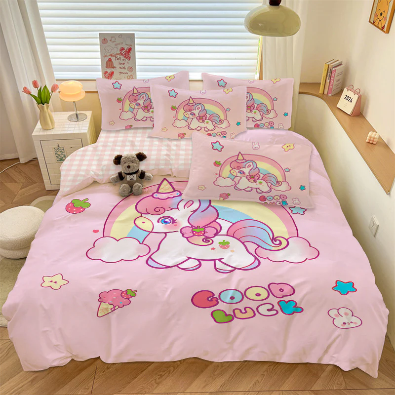 Unicorn Cotton Four-piece Sheet set